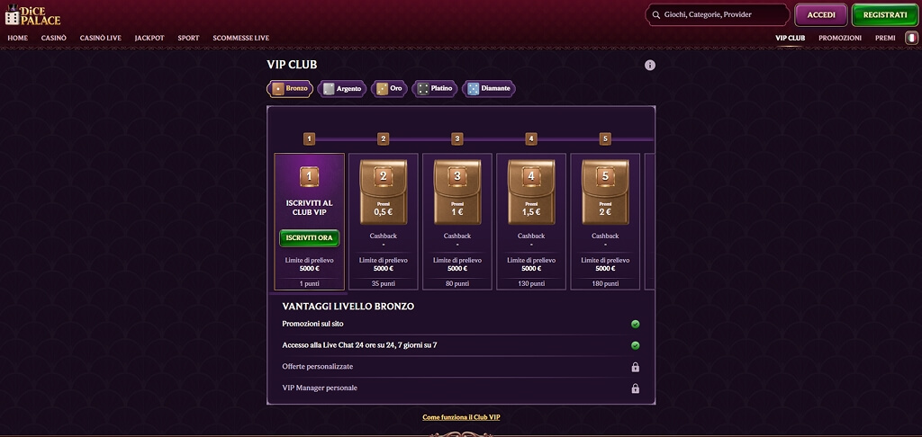 DicePalace Casinò VIP Club