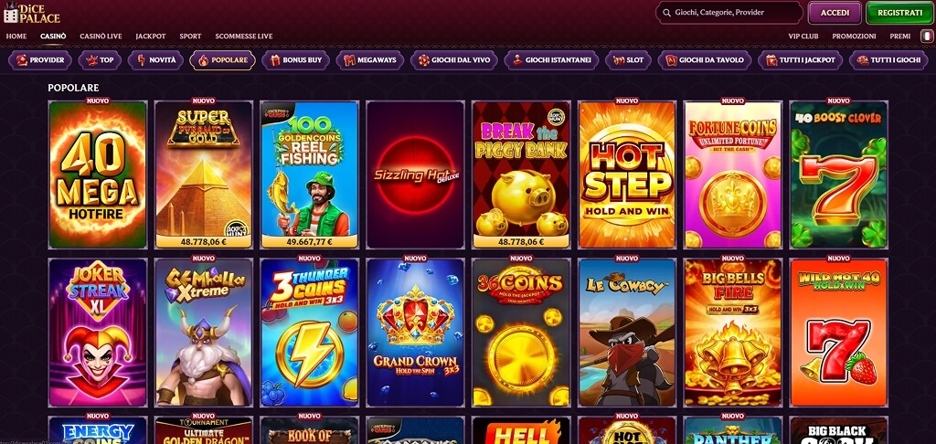 DicePalace Giochi da casinò