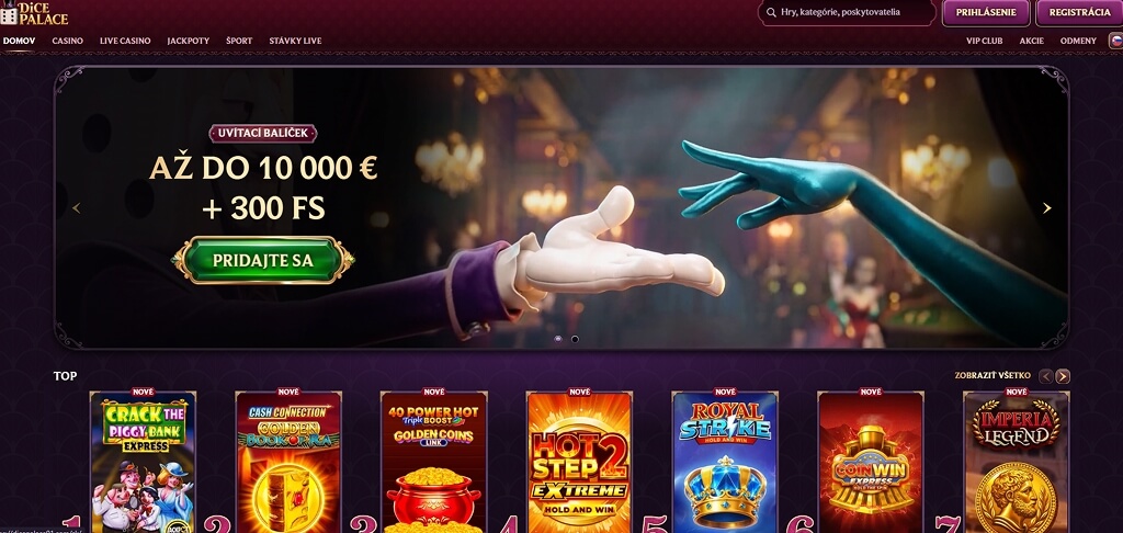 DicePalace Vstupná hala kasína